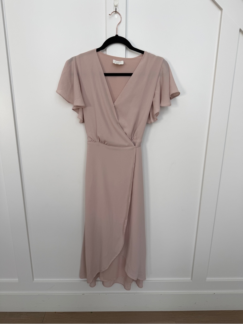 Everly Blush Wrap-Style Midi Dress